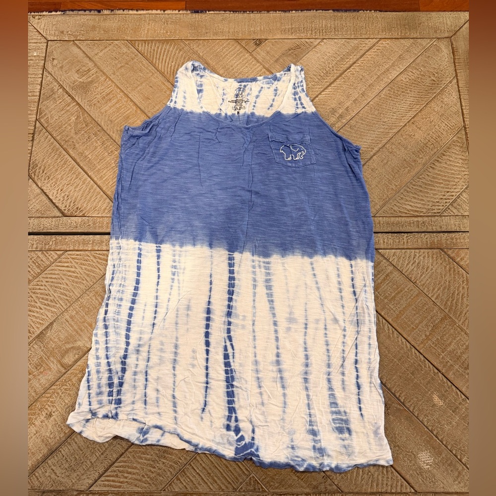 Ivory Ella Blue and White Tie-Dye Beach cover up